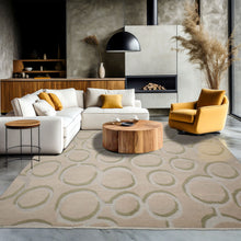 9x12 Gray, Beige, Sage Color Hand Knotted Sculpted Wool Modern Oriental Rug