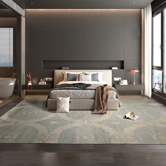 loomBloom 11'9''x15'3" Ivory Hand Knotted All-Over Transitional Medallion Wool Oriental Area Rug