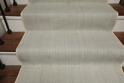 Multi Size Ivory  Light Blue Color Hand Loomed Flatweave Wool Modern Oriental Rug