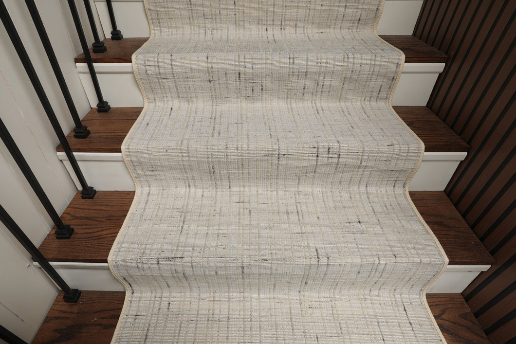 Multi Size Ivory  Gray Beige Color Hand Loomed Flatweave Wool and Polyster Modern Oriental Rug