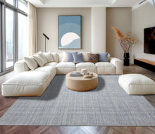 Multi Size Slate Blue Color Hand Loomed  Wool Contemporary Oriental Rug