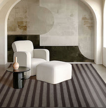 Multi Size Chocolate Ivory Color Hand Woven  Wool Modern Oriental Rug