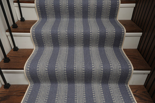 Multi Size Denim Ivory Color Hand Loomed Flatweave Wool Modern Oriental Rug
