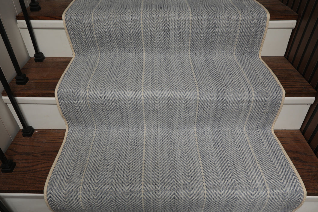 Multi Size Denim  Ivory Color Hand Loomed Flatweave Wool Modern Oriental Rug