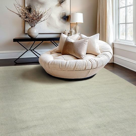 Multi Size Hand Loomed Wool Celadon, Gray Berber Contemporary Handmade Rug