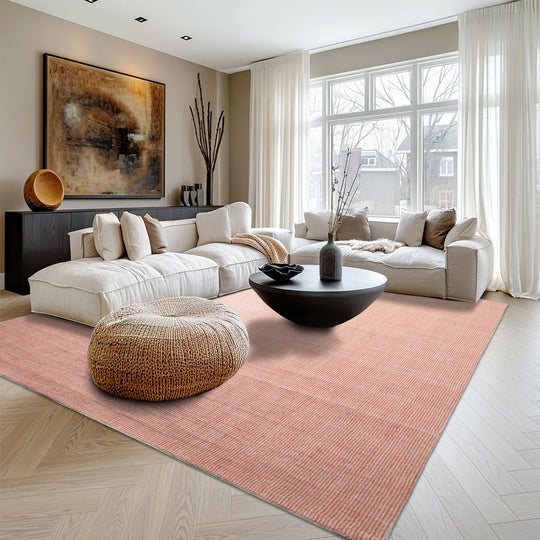 Multi Size Hand Loomed Wool Rust, Gray Berber Contemporary Rug