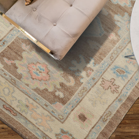 LoomBloom 3x5 Camel Hand Knotted Turkish Arts & Crafts/Mission Oushak Wool Oriental Area Rug