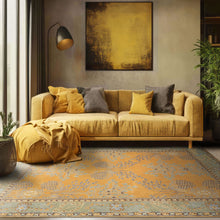 Multi Size Gold Brown Taupe Color Hand Tufted Donegal Wool Arts & Crafts/Mission Oriental Rug