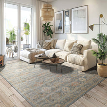 Multi Size Blue Ivory Taupe Color Machine Made Persian Polypropylene Traditional Oriental Rug