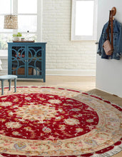 4'11''x4'11" Red Hand Knotted Tabriz Round Traditional Medallion 350 KPSI Oriental Area Rug