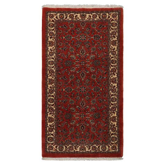 3'5''x6'3'' Hand Knotted Wool & Silk Burnt Orange Bidjar Traditional 300 KPSI Plush Pile Rug