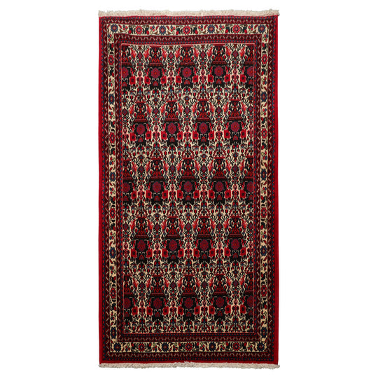 3'7''x5 Hand Knotted Wool Ivory Abadeh Traditional Rug