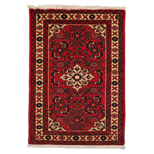 2x3 Rust, Ivory, Blue Color Hand Knotted Abadeh Wool Traditional Oriental Rug