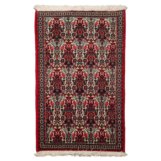 2'2''x3'7'' Hand Knotted Wool Ivory Abadeh Traditional Rug