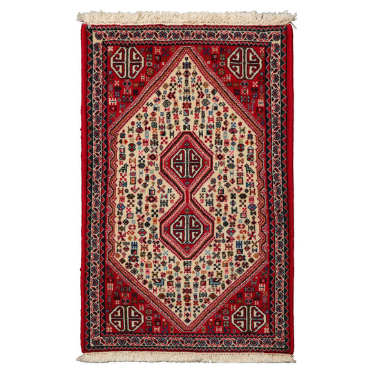 2'5''x4'1'' Hand Knotted Wool Ivory Abadeh Traditional Rug