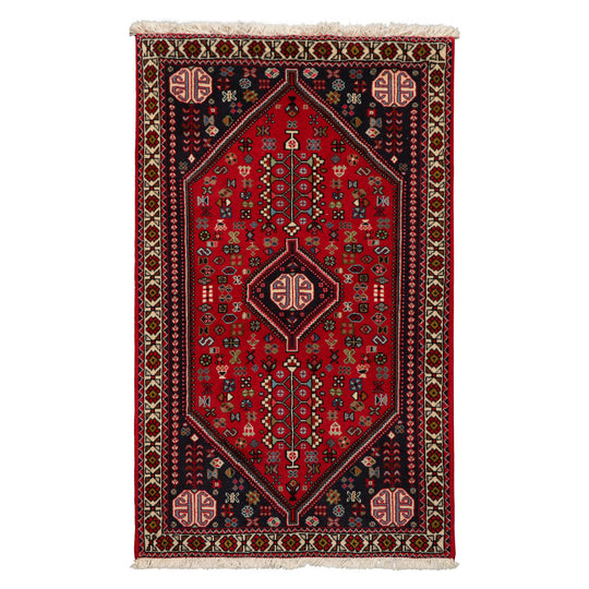 2'9''x4'7'' Hand Knotted Wool Red Abadeh Traditional Rug