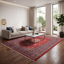 7'2''x10'4'' Hand Knotted Wool Red Isfahan Traditional Rug