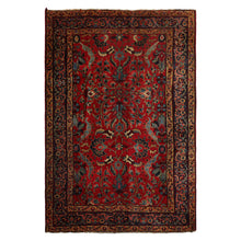 6x9 Red, navy, Beige Color Hand Knotted Tabriz Old Wool Traditional Oriental Rug