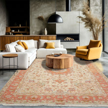 6'7''x9'11'' Hand Knotted Wool & Silk Ivory Tabriz Traditional Rug