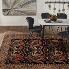 8'5''x9'1'' Hand Knotted Wool Charcoal Heriz Traditional Rug