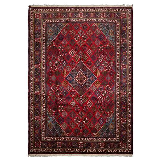 8'7''x12'8'' Hand Knotted Wool Red Joshegan Traditional Rug