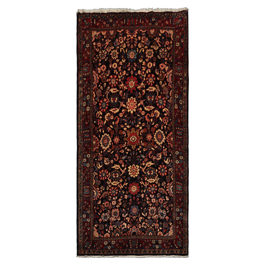 5'3''x11'5'' Hand Knotted Wool Midnight Blue Malayer Traditional Rug