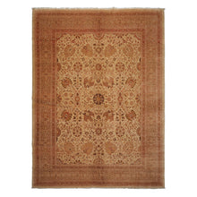 9x12 Beige, Rose, Rust Color Hand Knotted Peshawar Wool Traditional Oriental Rug