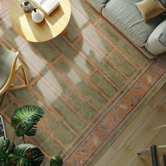 8'1''x11'4'' Hand Knotted Wool Mint Tibetan Arts & Crafts Plush Pile Mikhaelian Kohlberg Swiss Wash Rug