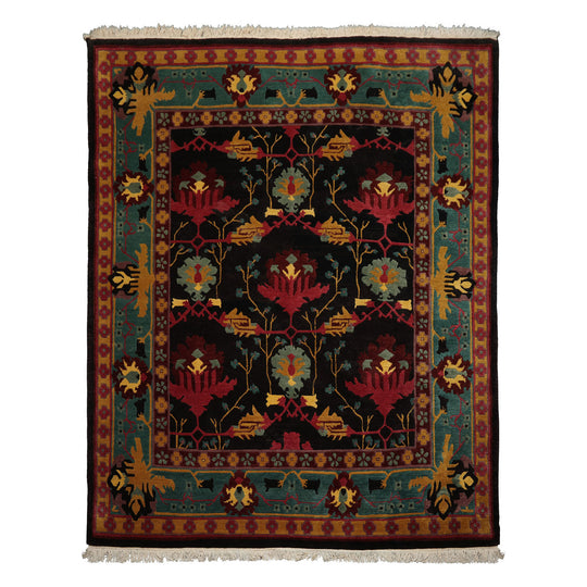 8'3''x10'10'' Hand Knotted Wool Charcoal Tibetan Arts & Crafts Plush Pile Tufenkian Swiss Wash Rug