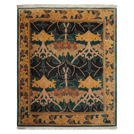 7'8''x10'6'' Hand Knotted Wool Turquoise Tibetan Arts & Crafts Plush Pile Tufenkian Swiss Wash Rug