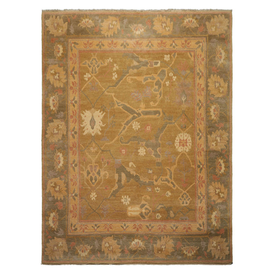 8x10 Hand Knotted Wool Mustard Tibetan Traditional Plush Pile Tufenkian 223 Bidjar Sunswept Swiss Wash Rug