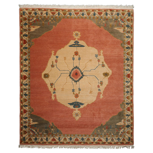 8'3''x10'4'' Hand Knotted Wool Rose Tibetan Traditional Tufenkian Swiss Wash 12-178 Tabriz Rug