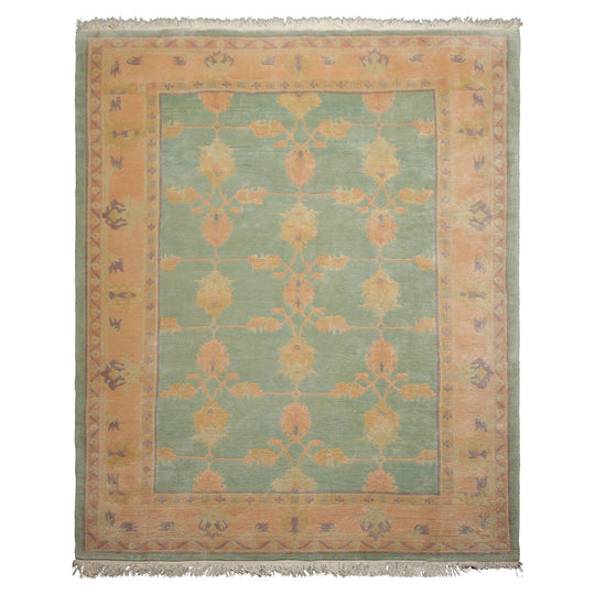 7'10''x10 Hand Knotted Wool Aqua Tibetan Arts & Crafts Tufenkian Swiss Wash Rug