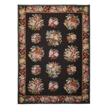 9x12 Charcoal, Ivory, Gold Color Hand Woven Aubusson Needlepoint Wool Traditional Oriental Rug