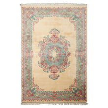 6x9 Ivory, Aqua, Lavender Color Hand Knotted French Aubusson Savonnerie New Zealand Wool Traditional Oriental Rug
