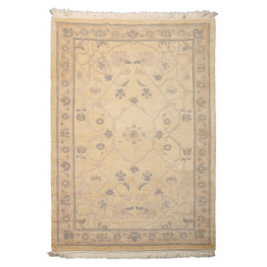 Michaelian & Kohlberg 6x9 Hand Knotted Wool Ivory Tibetan Transitional Rug
