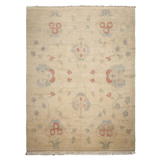 Michaelian & Kohlberg 9x12 Hand Knotted Wool Beige Tibetan Arts & Crafts Swiss Wash Organic Texture Bessarabian Rug