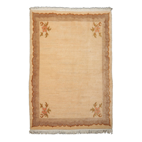 Michaelian & Kohlberg 6x9 Hand Knotted Wool Ivory Tibetan European Classic Kangri Swiss Wash Silky sheen Rug