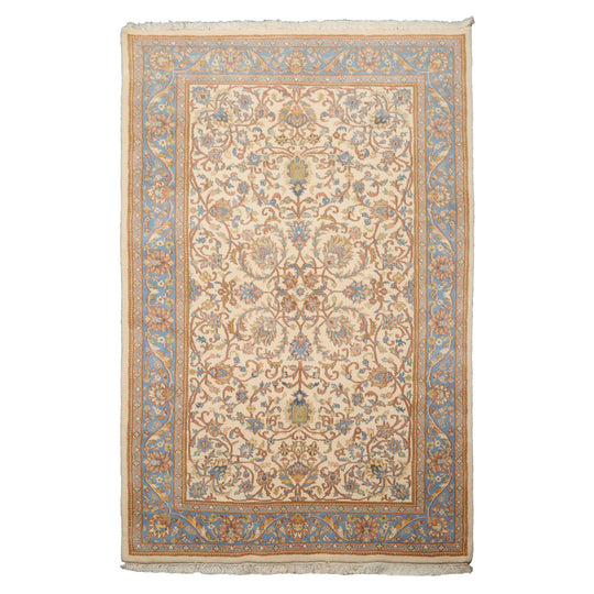 5'6''x8'6'' Hand Knotted New Zealand Wool Ivory French Aubusson Savonnerie Traditional Silky Sheen Rug