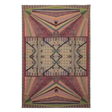 6x9 Lime, Pink, Teal Color Hand Woven French Needlepoint Wool Art Deco Oriental Rug