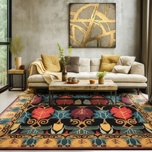Multi Size Charcoal Gold Eggplant Color Hand Tufted  Wool Transitional Oriental Rug
