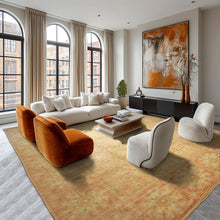 OverSize Moss, Taupe, Mint Color Hand Knotted Oushak Wool Arts & Crafts Oriental Rug