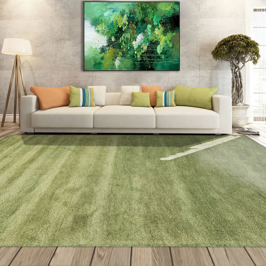 8x10 Hand Woven 100% Wool Warm Green Modern & Contemporary Plush Pile Solid with grainy texture Area Rug