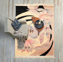 4x6 Ivory, Taupe, Lavender Color Hand Knotted Chinese Art Deco Wool Transitional Oriental Rug