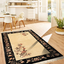 3x5 Beige, Charcoal, Blush Color Hand Knotted Chinese Art Deco Wool Traditional Oriental Rug