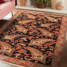 3x5 Charcoal, Burnt Orange, Ivory Color Hand Knotted Oushak Wool Arts & Crafts Oriental Rug