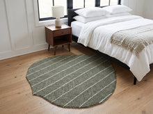 Multi Size Green Beige Color Hand Hooked Leaf Jute loop Contemporary Oriental Rug