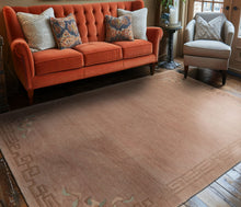 4x6 Taupe, Brown, Mint Color Hand Knotted Tibetan Wool Traditional Oriental Rug