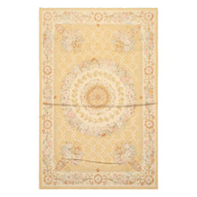 4x6 Khaki, Beige, Blush Color Hand Woven French Aubusson Wool Traditional Oriental Rug