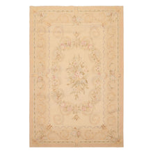 4x6 Beige, Tan, Peach Color Hand Woven French Aubusson Wool Traditional Oriental Rug